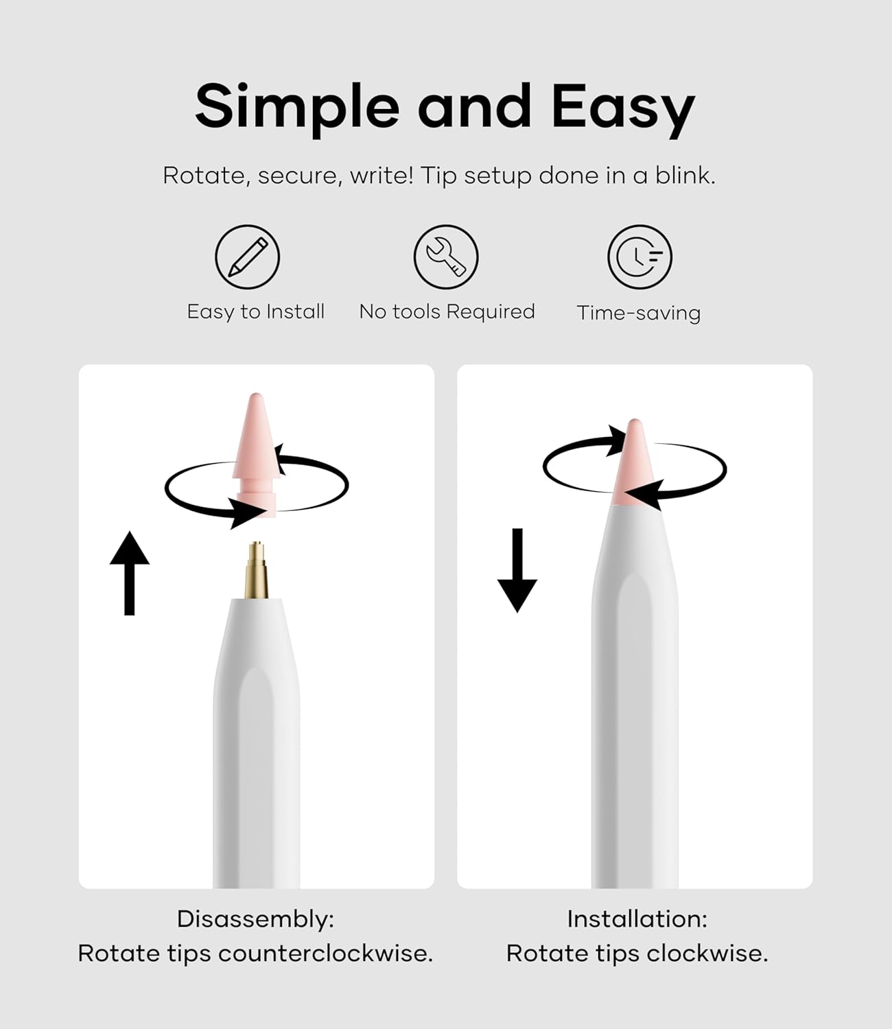 Replacement Pencil Tips for Apple Pencil Pro, Pen Tips for Apple Pencil 2nd Gen/1st Gen/USB-C, Wear-Resisting Pencil Nibs with Storage Box, Pen Nibs Set Compatible with Apple Pen (6 Pack, Pink)