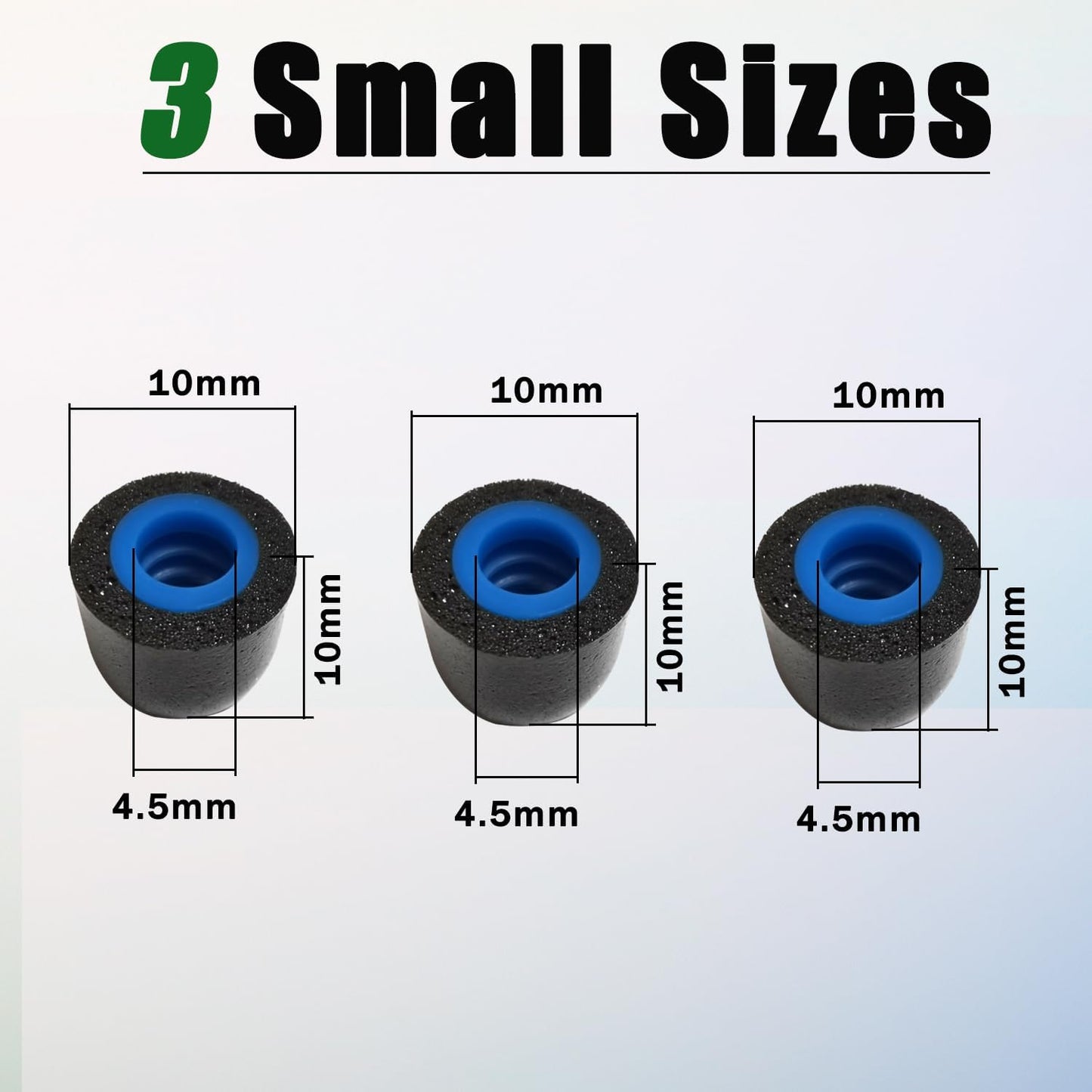 Small Memory Foam Tips Replacement Earbuds Tips Fit 4.5mm-6mm Anti-Slip Isolation Noise Replacement Ear Tips Foam for in-Ear Earphones with Storage Box