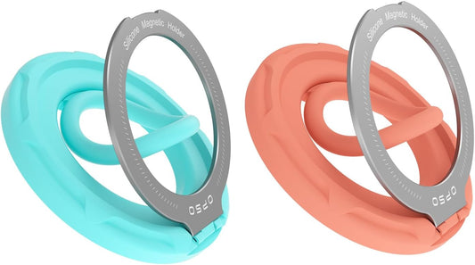 OPSO Magnetic Phone Ring Holder for MagSafe, 360 Degree Rotation Silicone Finger Ring Grip Stand Holder, Adjustable Kickstand, Compatible with iPhone 16 15 14 13 12/Pro/Max, Samsung and All Smartphone