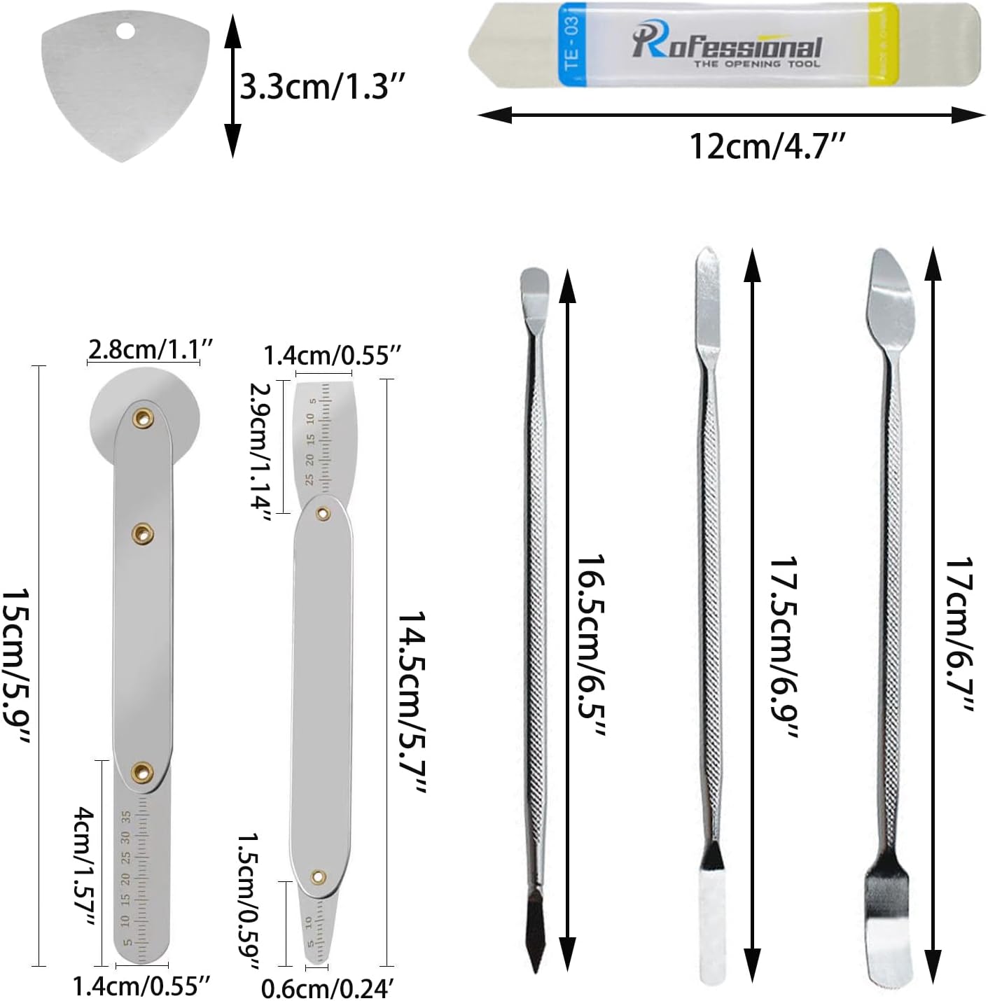 Spudger Pry Tool Kit 8 Piece Opening Tool, Metal Spudger Tool Kit, Ultra-Thin Prying & Open Tool for iPhone, Laptop, iPad, Cell Phone, MacBook, Tablet, Computer, Electronics Repair