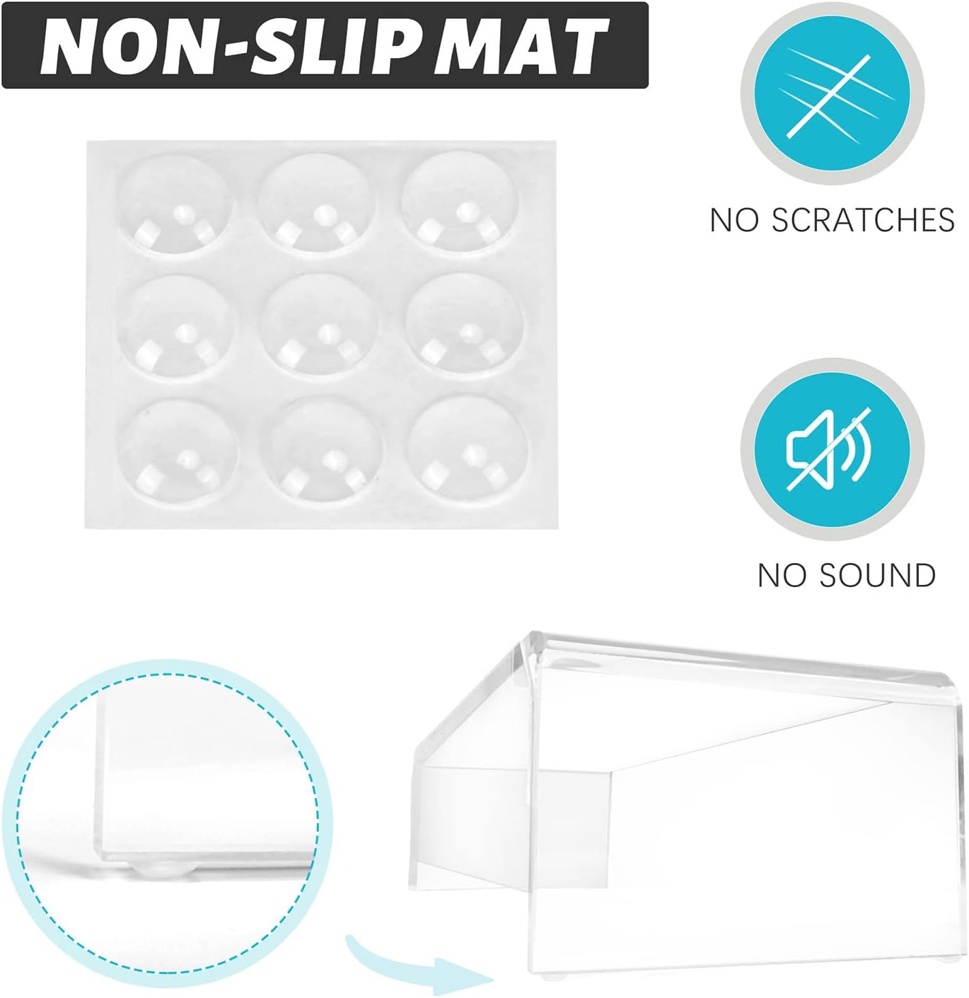 Clear Monitor Stand Riser, Computer Monitor Stand/Acrylic Monitor Riser for Home Office Laptop, PC Desk Stand for Keyboard Storage & Multi-Media Laptop Printer TV Screen (14"/7.1"/3.6")