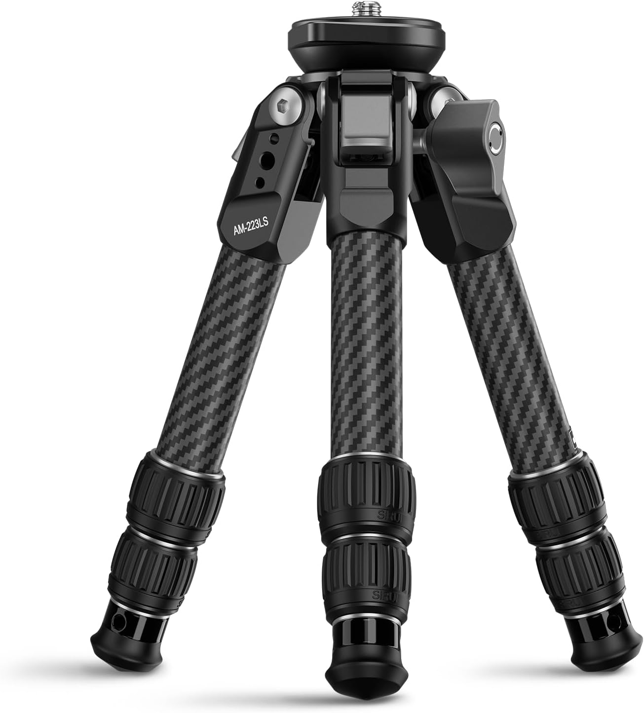 SIRUI Carbon Fiber Mini Tripod with Bowl Base, 33lbs Max Load, Ultra-Lightweight 1.63lbs, 8.82in Folded, 360° Panorama & ±15° Tilt for Camera/Phone/Vlogging（AM-223LS）