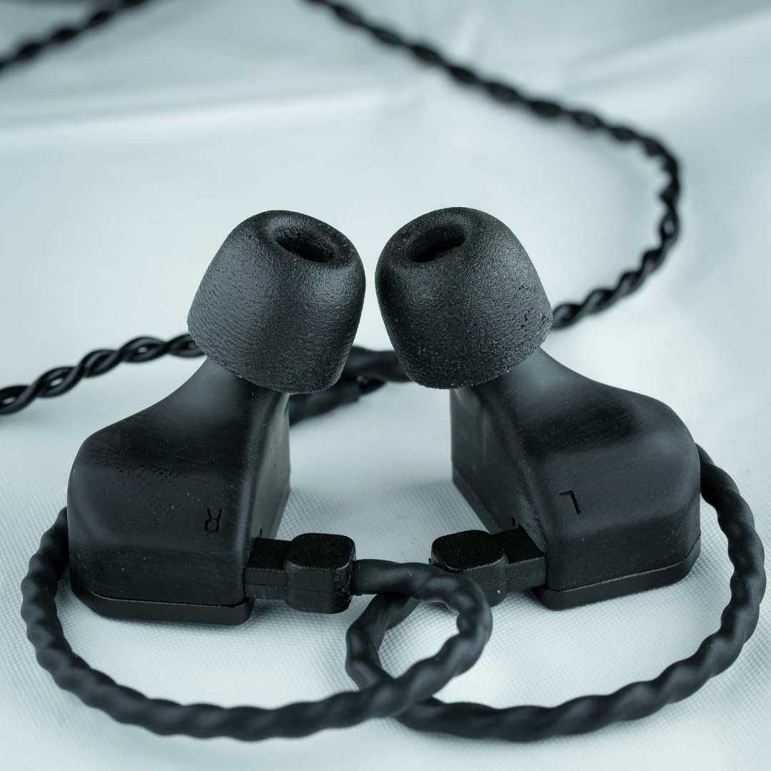 Comply 600 Core Series | Memory Foam Replacement IEM Ear Tips for Truthear, Sennheiser, Moondrop & More | Superior Noise Isolation, Ultimate Comfort, Secure Fit | TechDefender, Black, Large (3 Pairs)