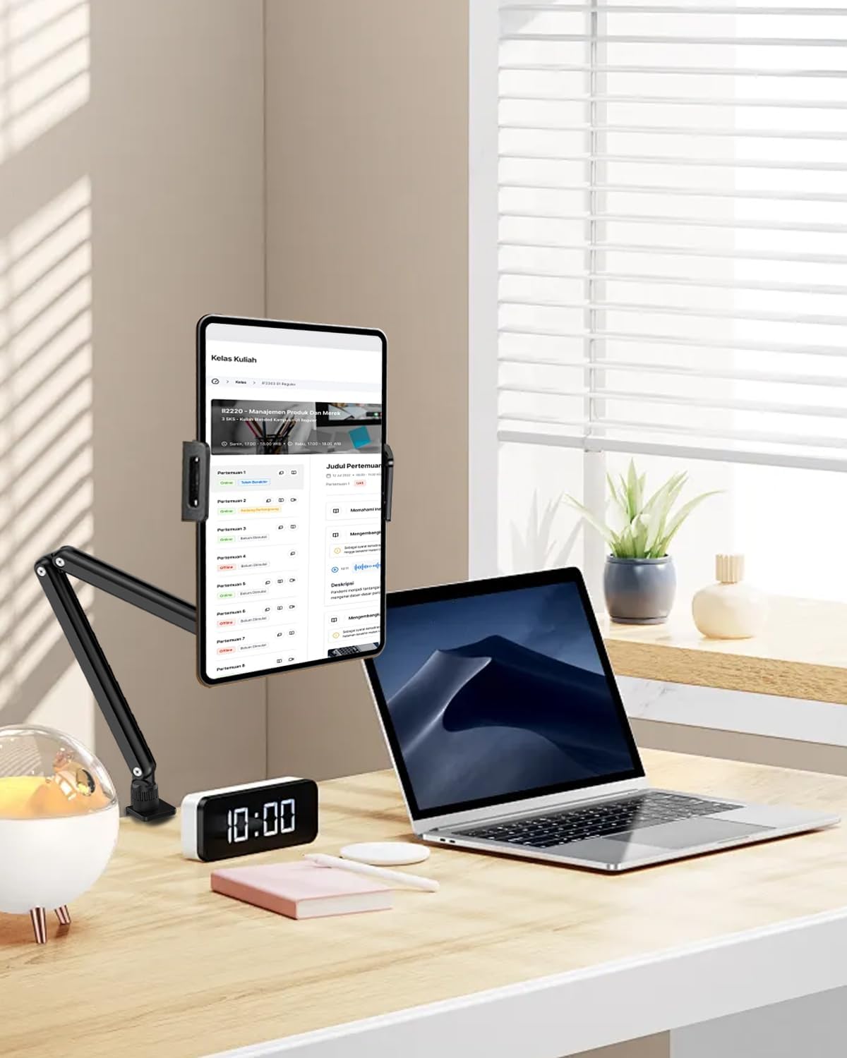 Tablet Stand for iPad, Aluminum Multi-Angle Adjustable Tablet Holder, Heavy-Duty Metal Base for Desk, Compatible with 5.7''-15.6'' iPad Pro, Surface, Kindle, Tablets, Portable Monitors and More