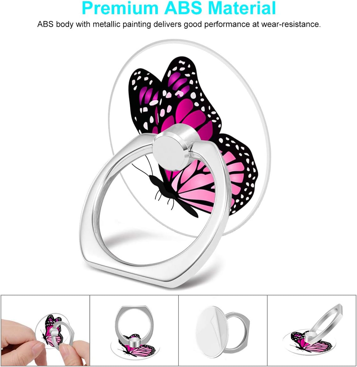 Bonoma Finger Ring Stand, 3 Pack Butterfly 360 Degree Rotation Phone Ring Stand Grip Holder Compatible with Smartphones and Tablets