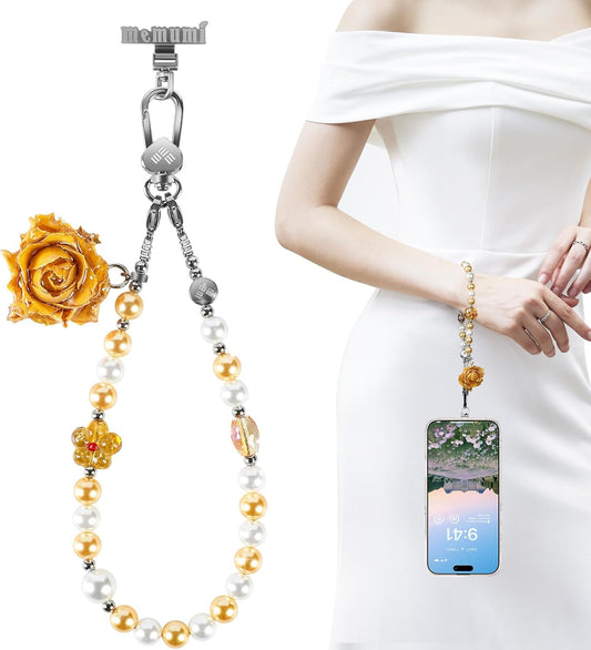 memumi Universal Phone Wrist Strap, Hand wristlet Strap for Women Anti-Theft Secure Lanyard for Smartphones Dried Flowers