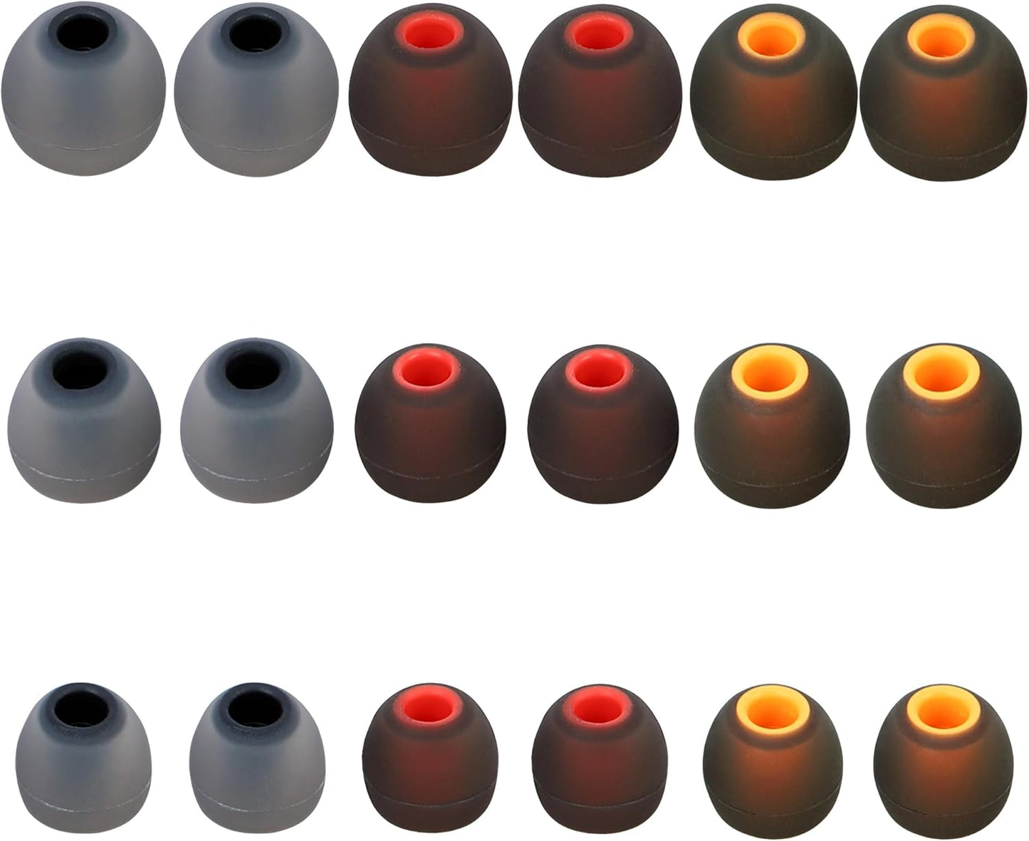 Silicone Replacement Earbud Tips Fit Most In-Ear Earbuds - Inner Hole 3.8mm - 5.1mm - 9 Pairs S, M, L Earphone Silicone Covers