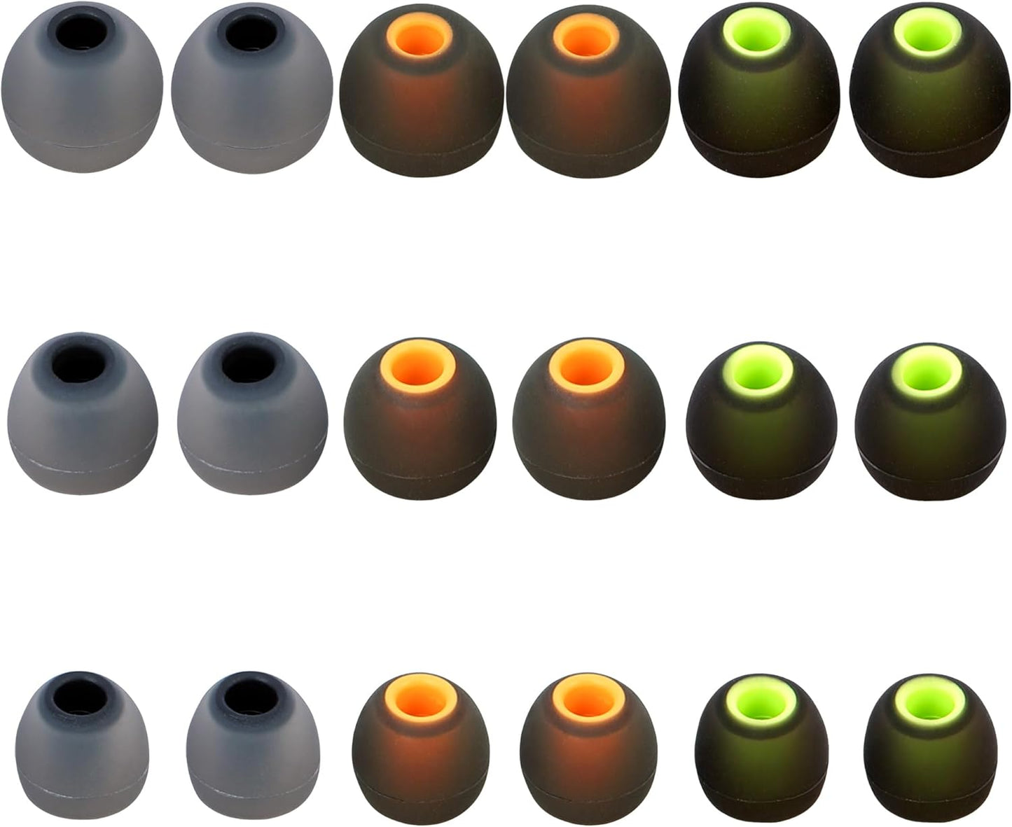 Replacement Earbud Tips Ear Bud Covers Silicone Eartips Fit Most in-Ear Earbuds(Inner Hole 3.8mm -5.1mm) Headphone Earbud Rubber Tips 9 Pairs S M L