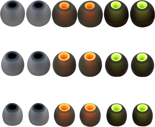 Replacement Earbud Tips Ear Bud Covers Silicone Eartips Fit Most in-Ear Earbuds(Inner Hole 3.8mm -5.1mm) Headphone Earbud Rubber Tips 9 Pairs S M L