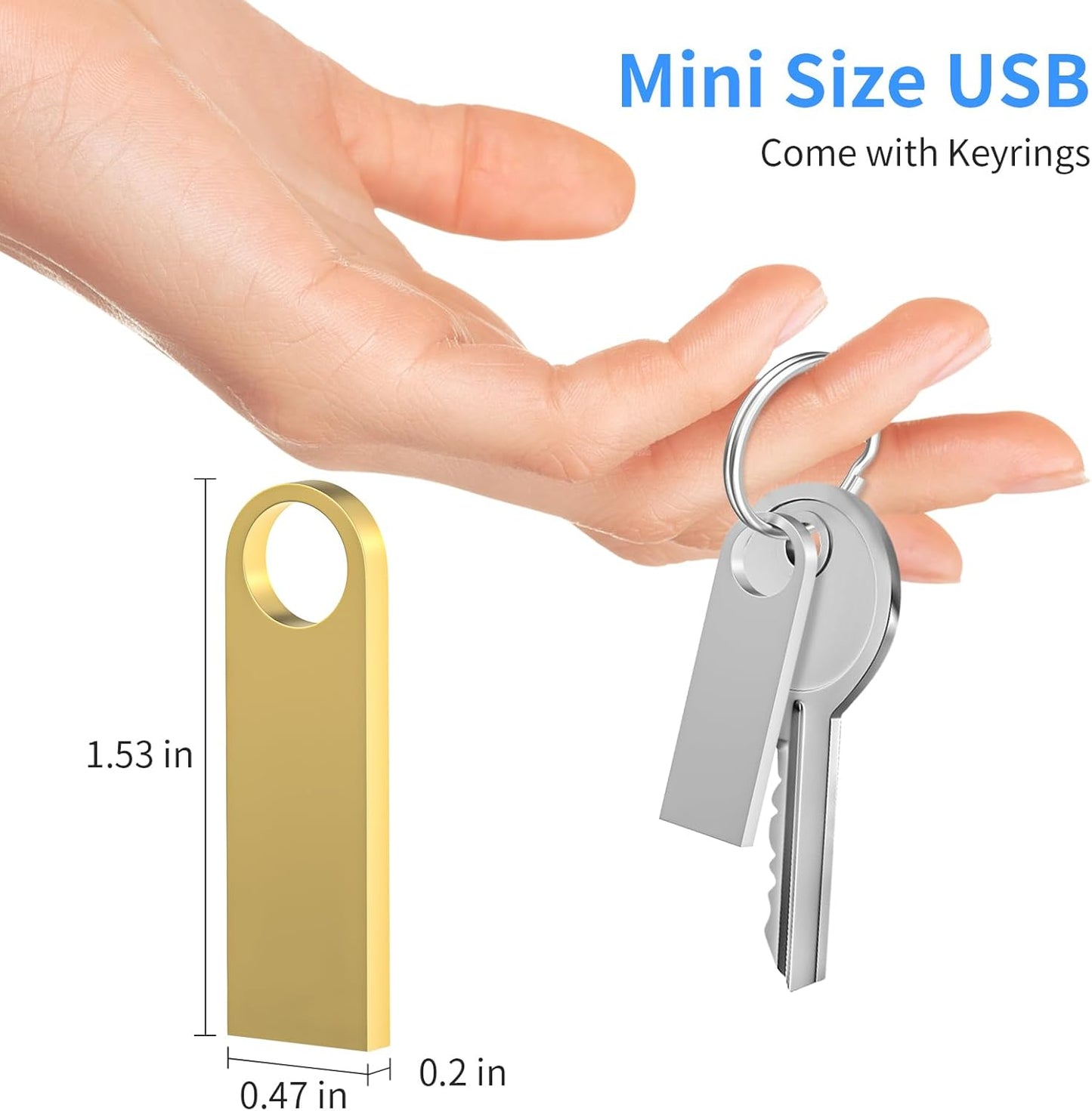 USB 3.0 Flash Drive 32GB 2 Pack, Wooolken High Speed USB 3.0 Thumb Drives Sleek Metal Flash Drives with Keychains, Memory Stick, USB Drive for PC/Computers/Mac/Laptops