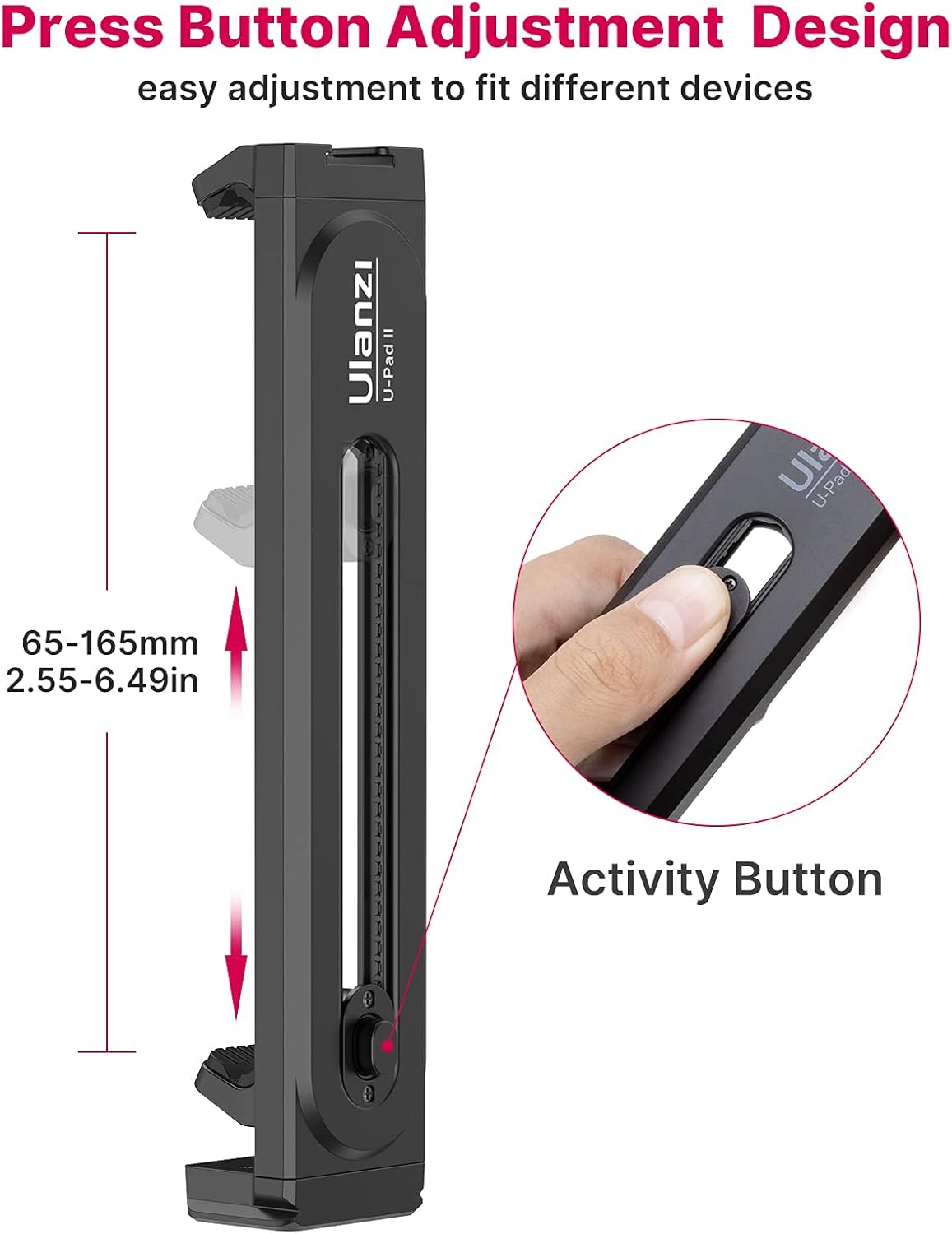 ULANZI iPad Phone Tripod Mount Adapter with Cold Shoe, Universal Smartphone Tablet Holder for Tripod with Arca Quick Release Plate 1/4'' Screw Mount, Compatible for iPhone iPad Surface Pro and More