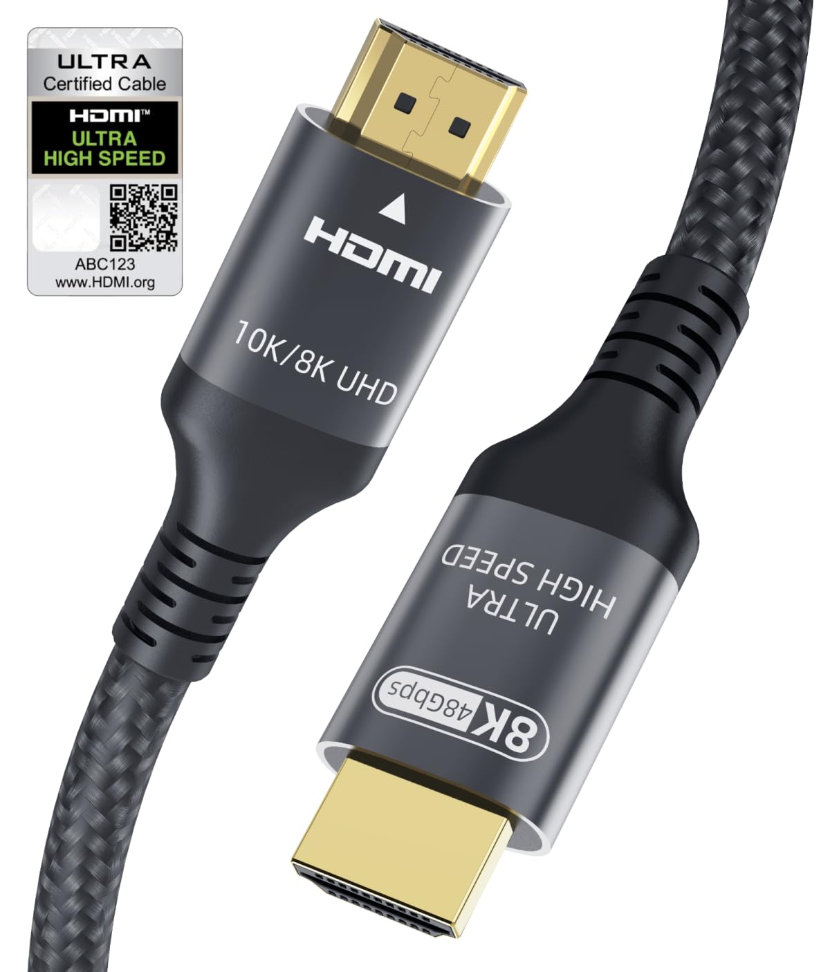 Certified 10K 8K HDMI 2.1 Cable 5 FT, 48Gbps Ultra High Speed HDMI Cable with Ethernet 4K 240Hz 165Hz 144Hz 120Hz 8K60Hz eARC HDCP2.3 HDR10+ PC Laptop TV Monitor Projector