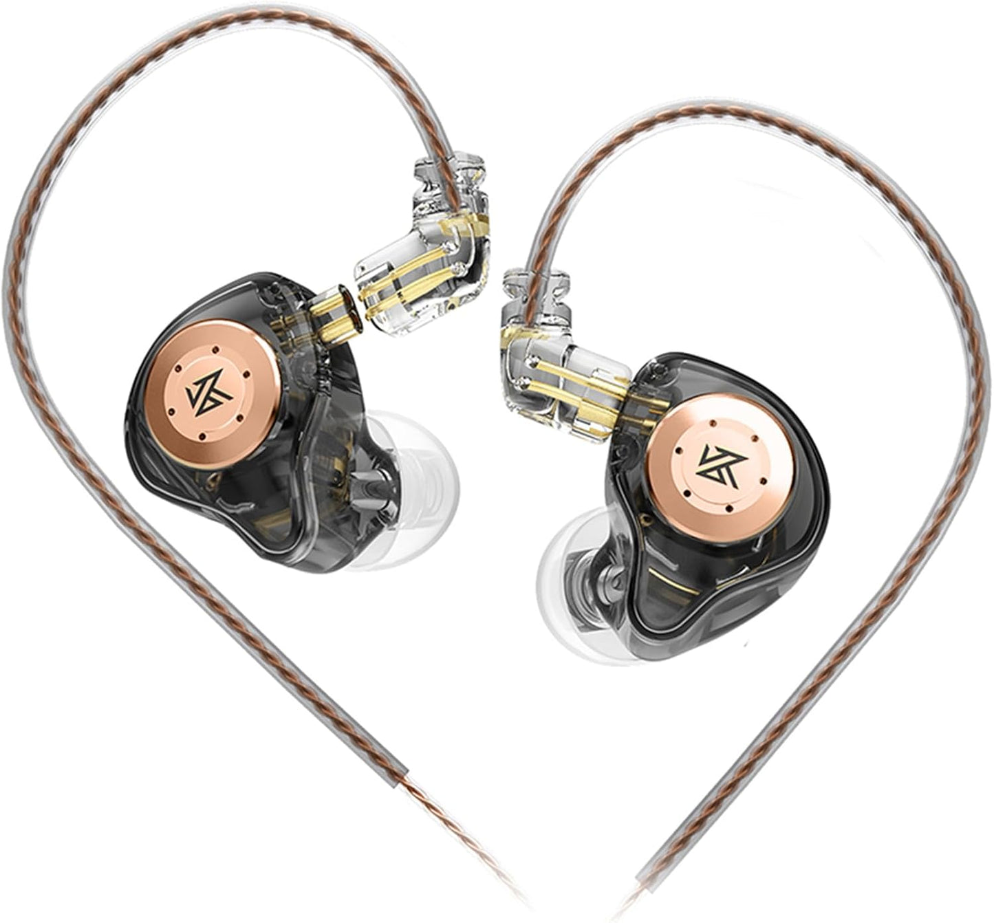 keephifi KZ EDX Pro in Ear Monitors Wired Headphones Dual DD in Ear Earphones HiFi Stereo Stage Earbuds Wired with Detachable for Musicians Audiophiles Music Enthusiasts (Black, No Mic)