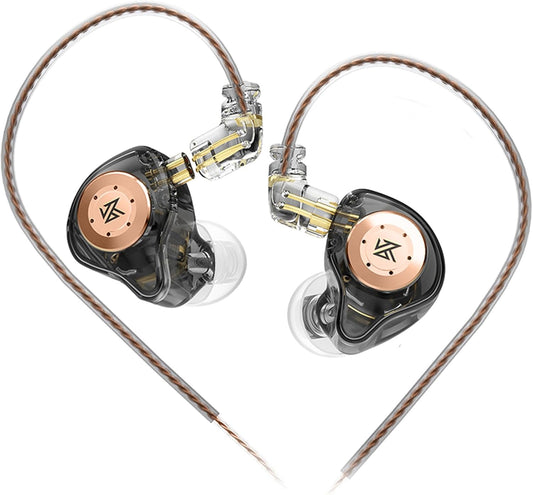 keephifi KZ EDX Pro in Ear Monitors Wired Headphones Dual DD in Ear Earphones HiFi Stereo Stage Earbuds Wired with Detachable for Musicians Audiophiles Music Enthusiasts (Black, No Mic)