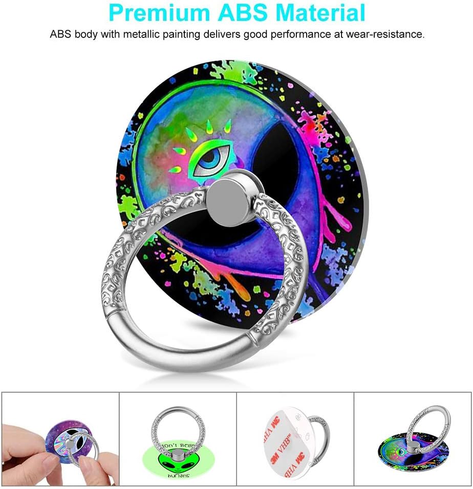 Bonoma Phone Ring Grip, 3 Pack Aliens 360 Degree Rotation 180 Degree Flip Finger Ring Stand Holder Compatible with Smartphones and Tablets