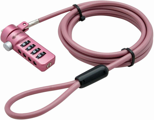 Sendt Pink Notebook/Laptop Combination Lock Security Cable