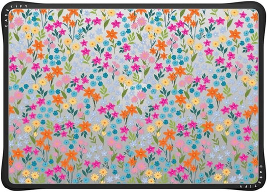 CASETiFY Impact MacBook Air 13.6" (M2-M4) Case [Cushioned Impact Corners/Scratch-Resistant/Anti-Slip Grip] - Petit Floral Transparent - Clear Black