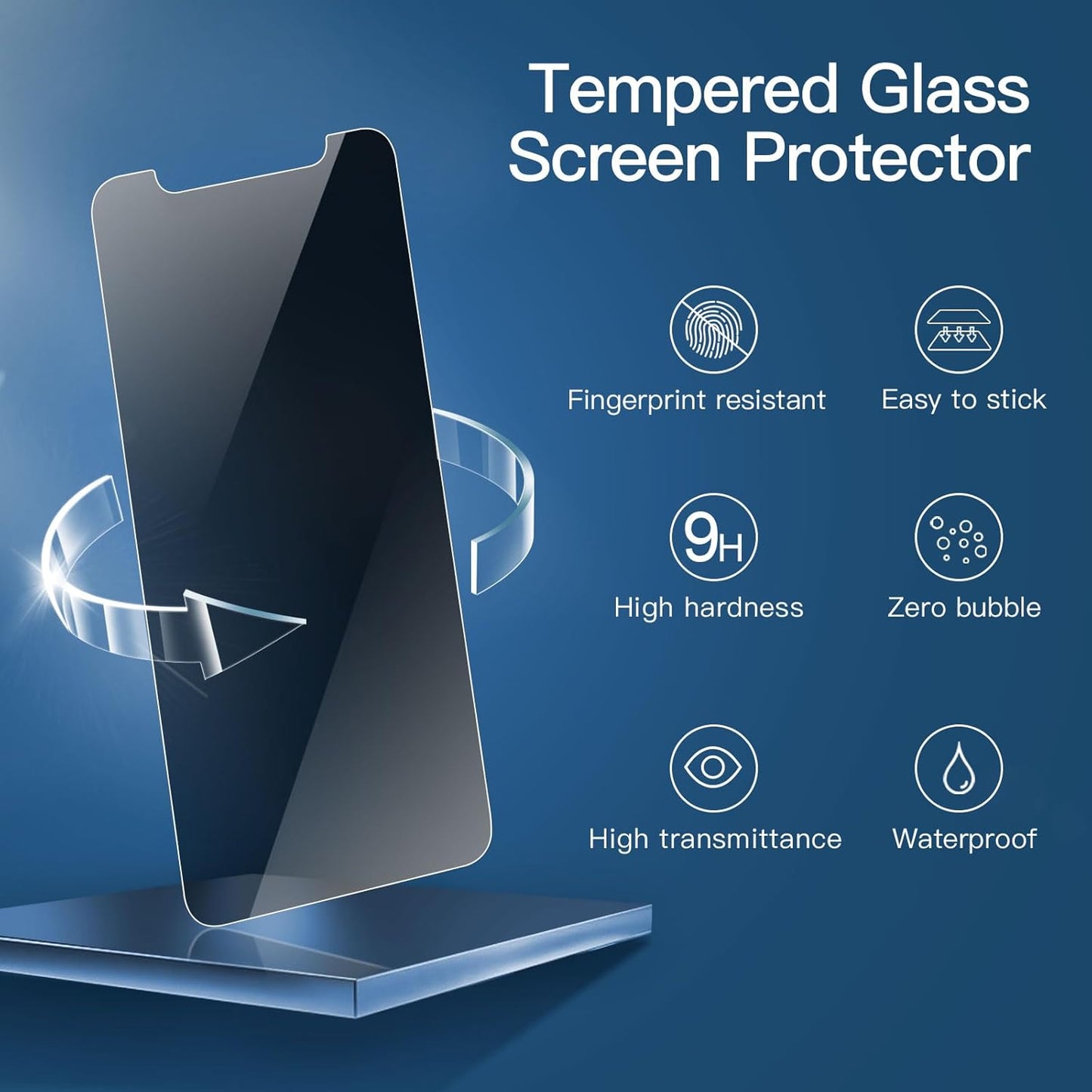 NEW'C 3 Pack Privacy for iPhone 11, iPhone XR Screen Protector, Enhanced 28-Degree Privacy Angle, Ultra Durable 9H Hardness, Bubble-Free