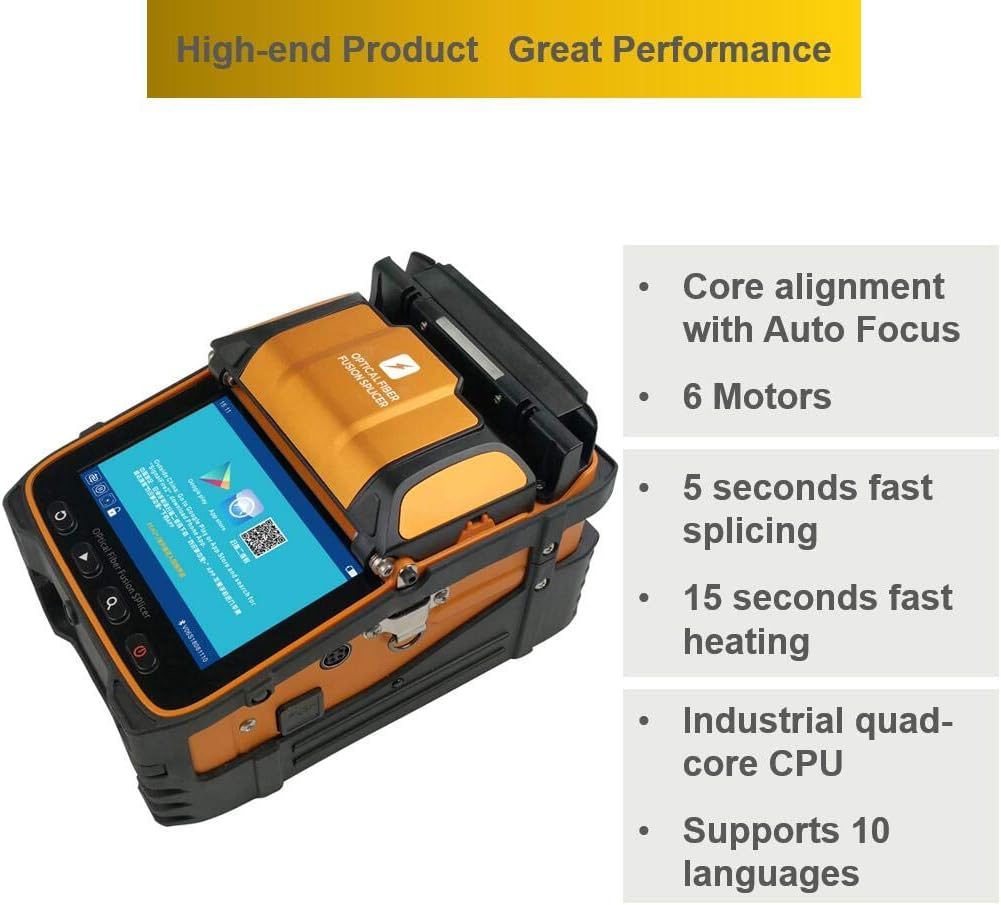 Fusion Splicer AI-9 Toolbox Kit with Auto Focus and 6 Motors for Trunk Line Construction, AI-9 Fusion Splicer Fiber Optic with Tutorial Video for Cable Splicing Projects