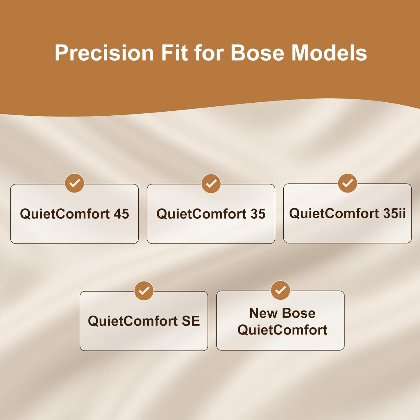Aurivor Replacement Ear-Pads Cushions for Bose QuietComfort 45 35 35ii (QC-45 QC-35 QC-35 ii), Genuine Lambskin Ear Covers Compatible with QuietComfort SE (QC SE)/ New QuietComfort Headphones(White)