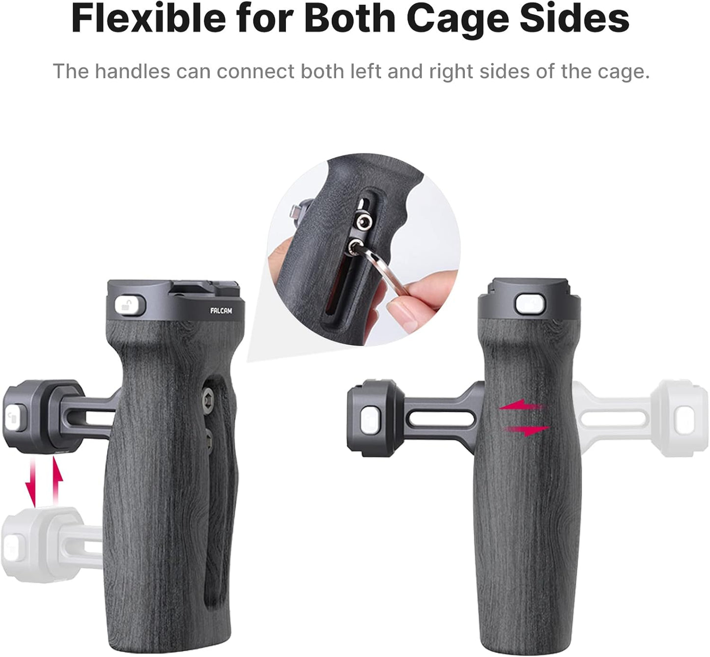 FALCAM F22 Quick Release Handle, Camera Side Handheld Grip Convert 1/4" Thread to F22 QR System, 22mm Aluminum Video Shooting Accessory Filmmaker Photographer You-Tuber Must Have