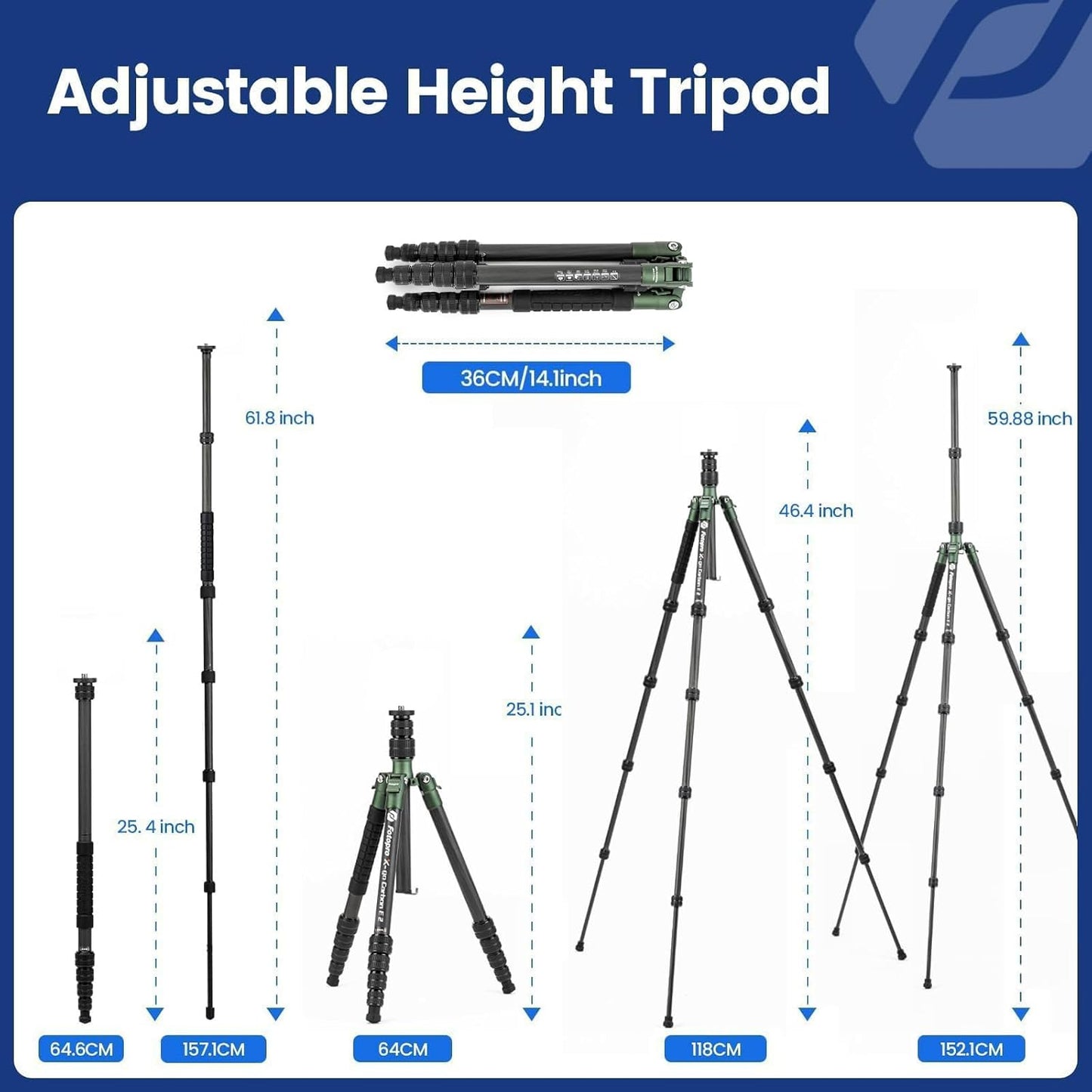 Fotopro Mini Tripod Desktop Aluminum Alloy 20 Inch with 360 Ball Head 1/4 inches Quick Release Plate Portable Tabletop Mini Tripod for Camera DSLR Video Camcorder Photography with Bag Load up to 11lbs