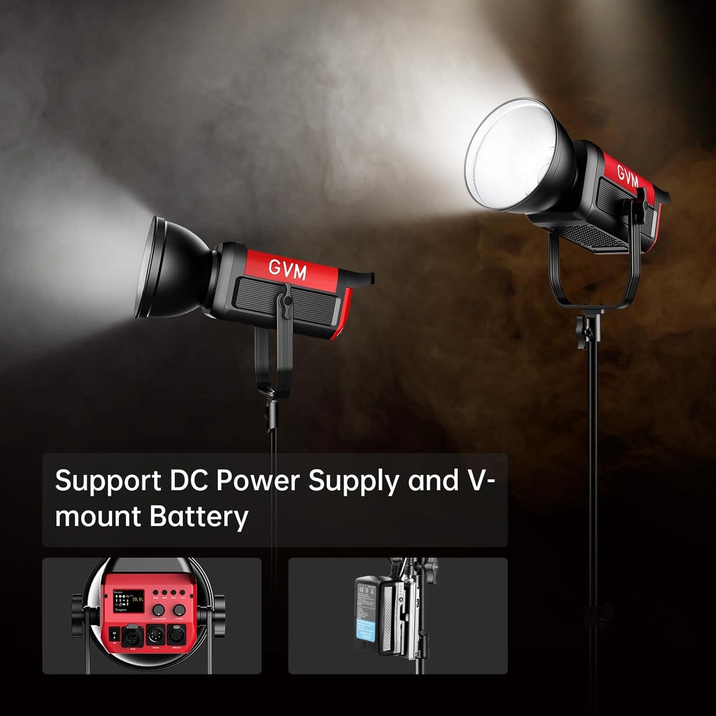 GVM Great Video Maker 200W Video Light Kit, LED Video Light Studio, Bluetooth Mesh Network/DMX Control, 45400lux/1m Continuous Lighting, 12 Lighting Effects, 2700K-6800K