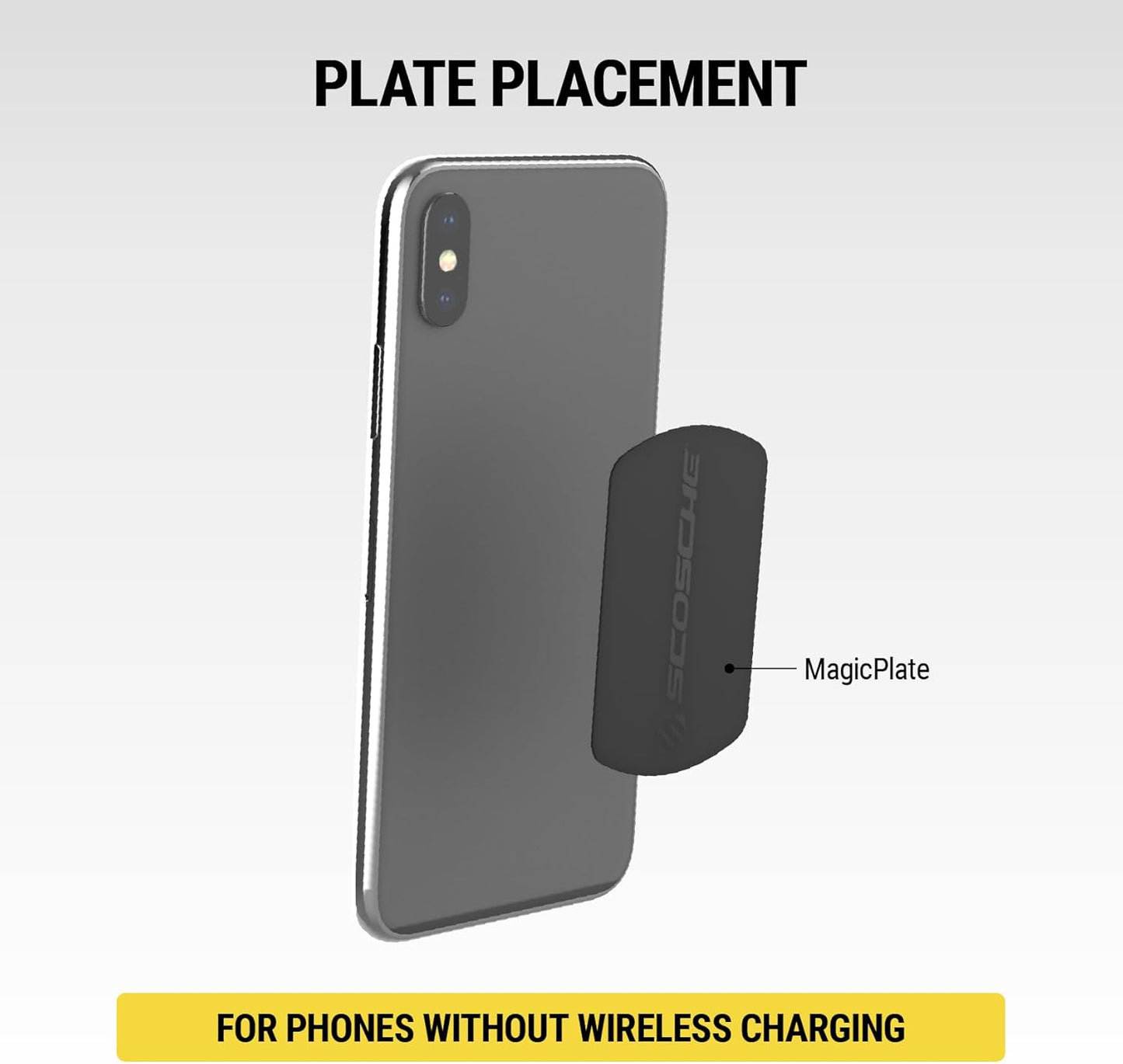 Scosche MPLT54T-4PKBP0 MagicMount Replacement Plate Kit for Magnetic Car Phone Mount Holder, Metal Plates w/Extra Strength Hold for Smartphone, Tablet, Magnet Cell Phone Stand & Phone Case, Pack of 4