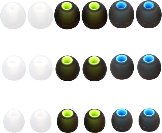 Earbud Replacement Tips - Silicone Ear Tips Fit Most - S M L, 9 Pairs