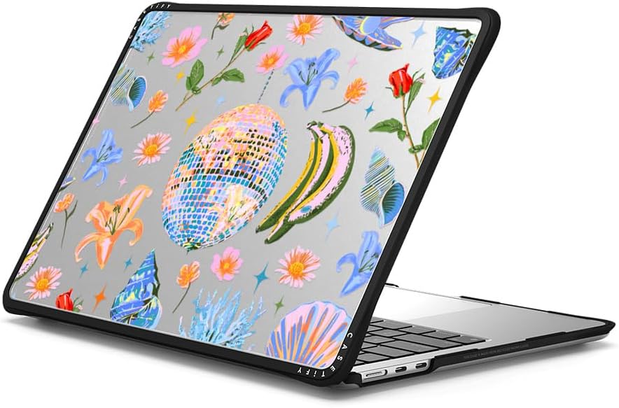 CASETiFY Impact MacBook Air 13.6" (M2-M4) Case [Cushioned Impact Corners/Scratch-Resistant/Anti-Slip Grip] - Disco Magic - Clear Black