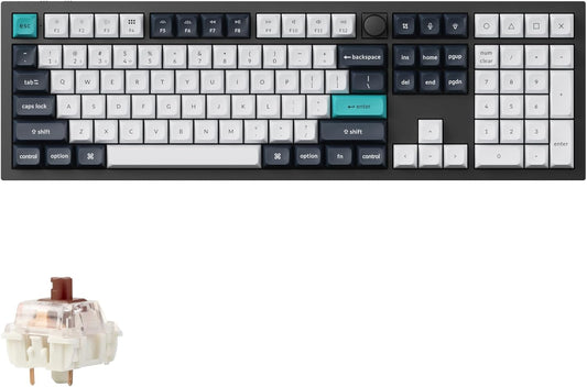 Keychron Q6 Max QMK/VIA Bluetooth Wireless /2.4 GHz/USB-C Wired Custom Mechanical Keyboard, Full Size Programmable Knob RGB Backlit Hot-Swappable Gateron Brown Switch for Mac Windows Linux - Black