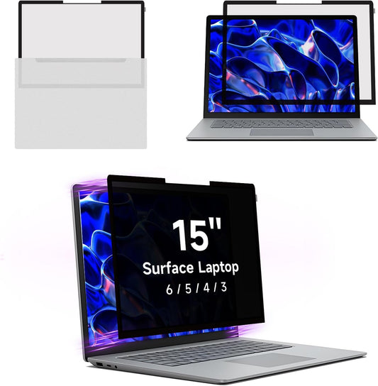 Privacy Screen for Surface Laptop 6/5/4/3-15 Inch, Removable Computer Screen Anti-Spy Filter Shield for Microsoft Surface Laptop 15in