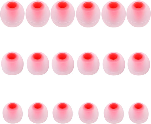 Silicone Earbud Tips - Fit Most In-Ear Earbuds (Inner Hole 3.8mm -5.1mm) - 9 Pairs S M L