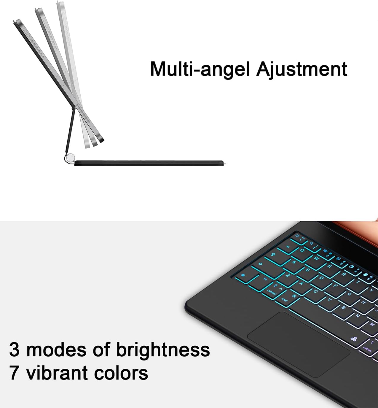 Magic Keyboard Case for iPad 11th (A16, 2025)/10th Generation 2022, Magnetic Stand with Multi-Touch Trackpad, iPad 10.9-inch 10th Gen /11th Gen Keyboard Case, Floating Cantilever Stand,Backlit,White
