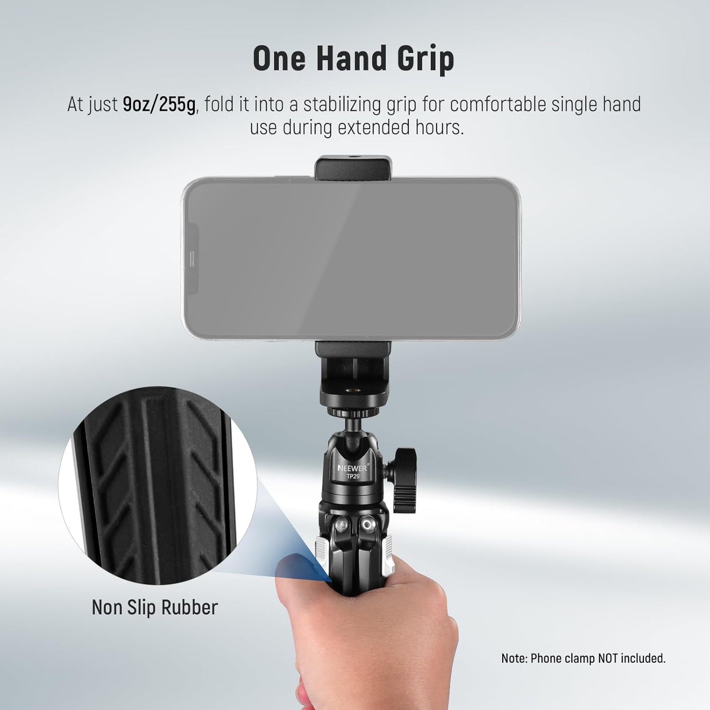 NEEWER Mini Desk Tripod, Metal Table Top Small Portable Travel Selfie Stick Stand with 360° Ball Head & 1/4" Screw for Camera Mobile Phone Holder Action Cam, Cleaning Cloth, Max Load 6.6 lbs, TP29