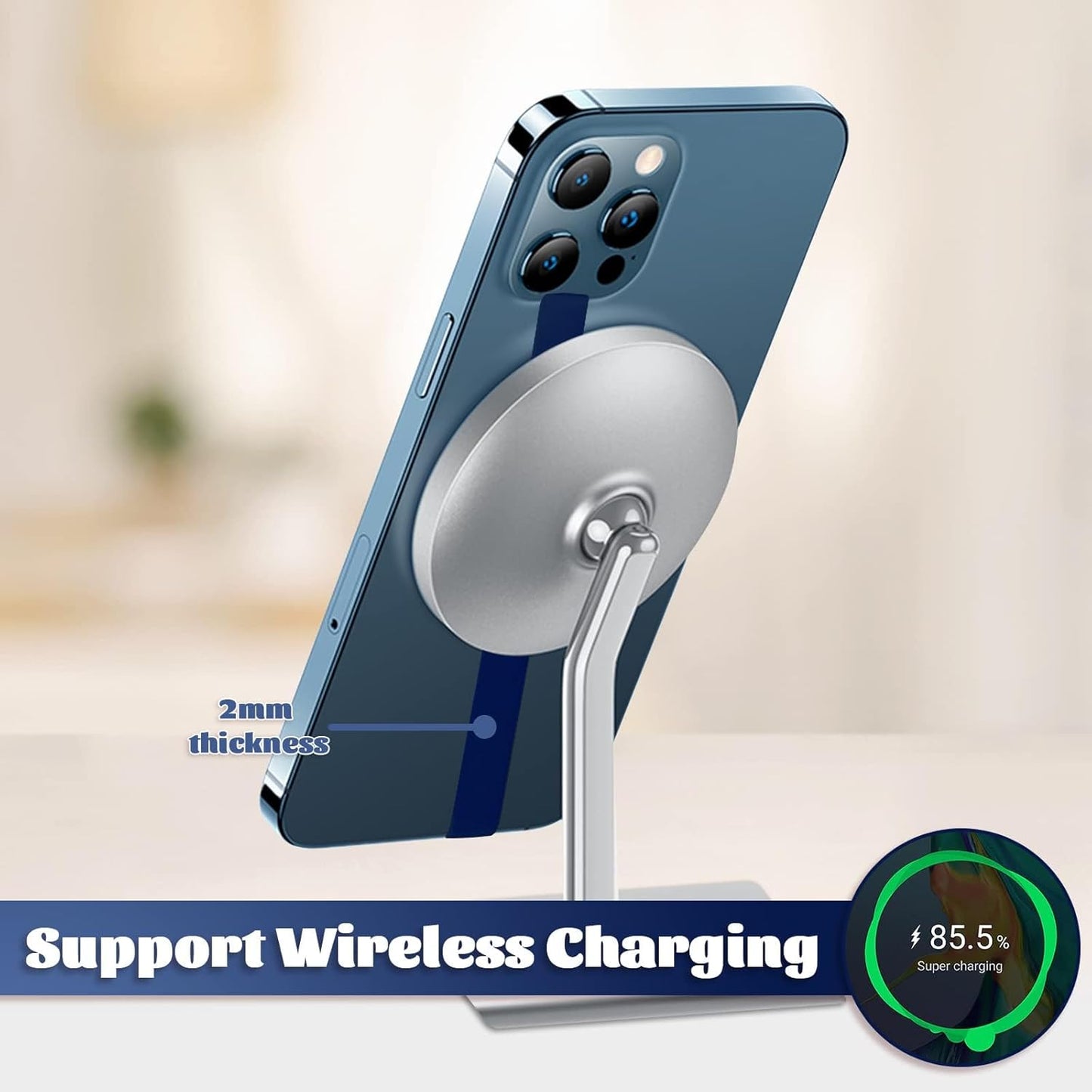 TEAMOLA 3pcs Silicone Phone Grip Holder Strap for iPhone 15/15 Pro/16/16 Pro & Samsung Galaxy S24/S23 - Anti-Slip Finger Loop for Case, Universal Phone Loops for Back of Cell Phones（210, 3 Navy）