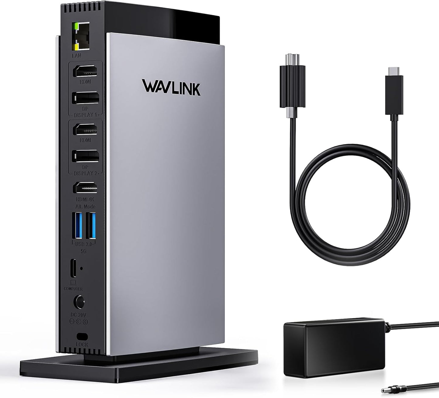 WAVLINK USB C DisplayLink Docking Station with 3 HDMI 4K60Hz,Displaylink Triple Display Docking Station for MacBook M1/M2/M3/Windows,5 USB Ports,2DP,Ethernet Port,Audio/Mic,SD/TF（No Charging Ports）