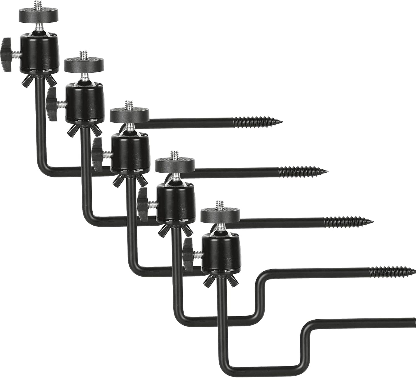 5Pcs Trail Camera Tree Mount, 1/4" x 20 Screw 360° Rotatable Interface Screw Mounting Bracket for Trail Cameras, Security Camera Holder, Hunting Accessories for Game Cam Solar Panels, etc.