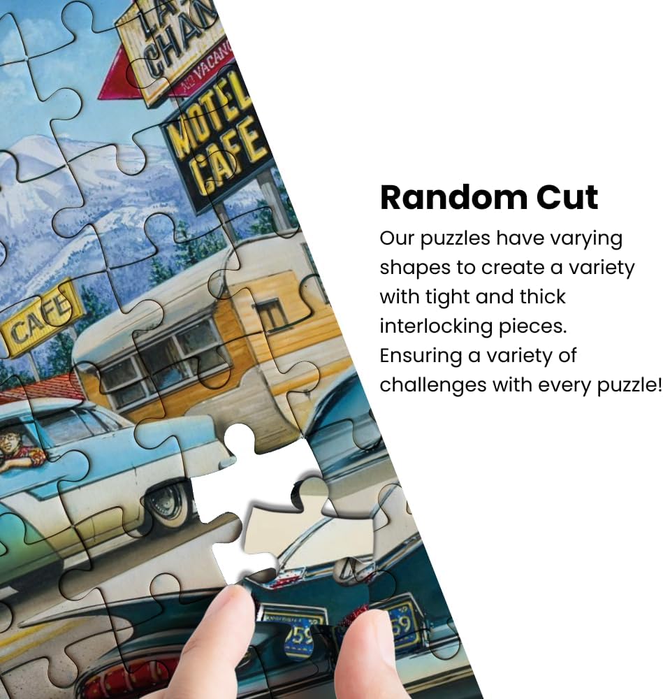 MasterPieces - 1000 Piece Jigsaw Puzzle, Route 66 Pitstop, Fun for Adults, Family, Kids, 19.25" x 26.75"