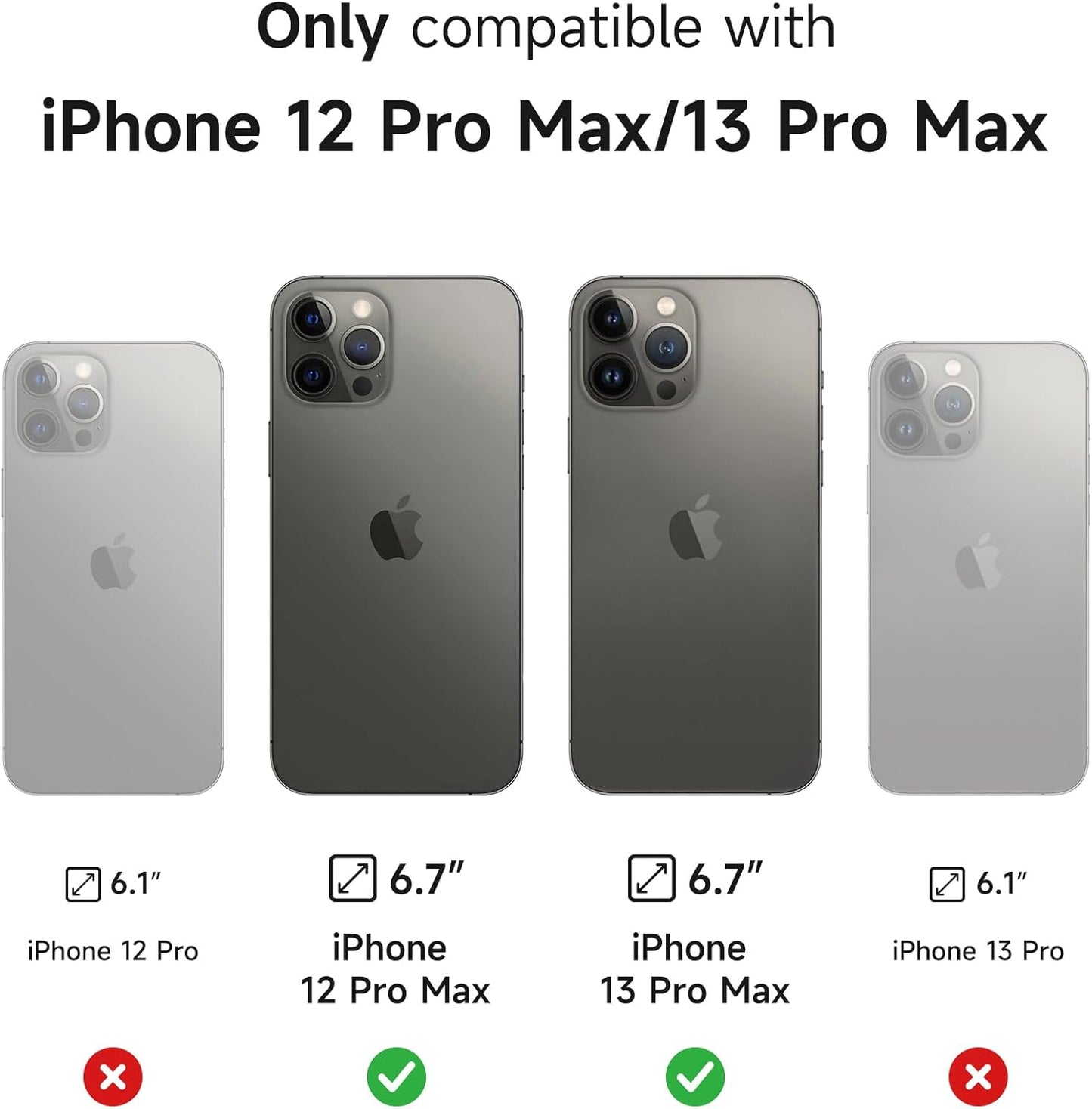 SURITCH for iPhone 13 Pro Max/12 Pro Max Case with Magnetic Camera Slide Cover and Adjustable Kickstand, Compatible with MagSafe, Shockproof Bumper Case Slim Protective Cover 6.7 Inch, Black