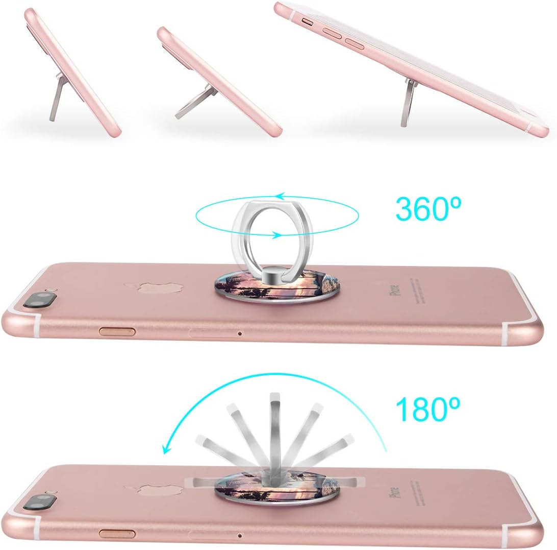 Bonoma Cell Phone Ring Holder Stand, 3 Pack Sunset Beach Palm Tree 360 Rotation Universal Smartphone Ring Grip Stand Compatible with Smartphones and Tablets