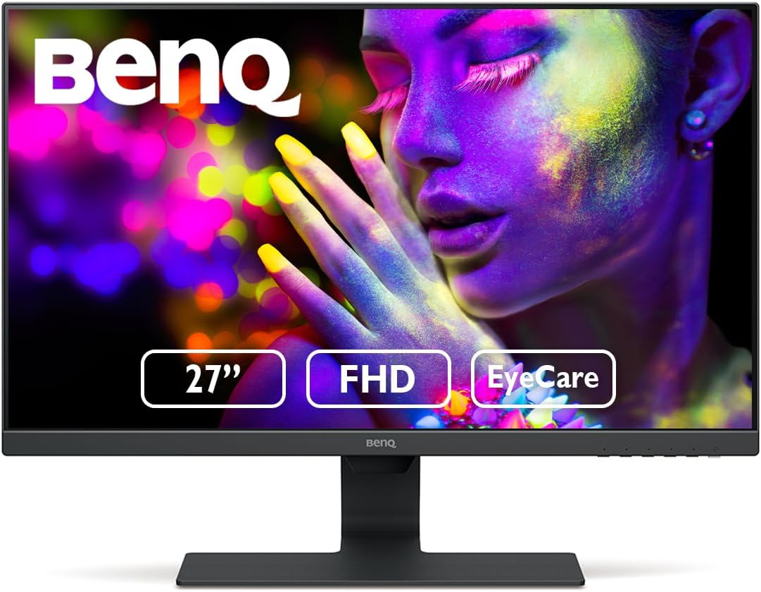 BenQ GW2780 Computer Monitor 27" FHD 1920x1080p | IPS | Eye-Care Tech | Low Blue Light | Anti-Glare | Adaptive Brightness | Tilt Screen | Built-In Speakers | DisplayPort | HDMI | VGA
