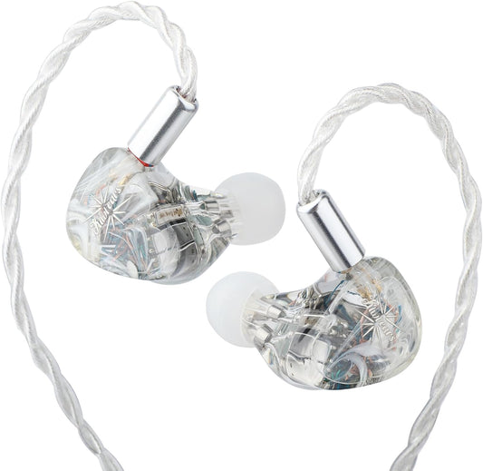 Kiwi Ears Orchestra Lite in Ear Monitor, Custom 8BA HiFi Earphone, Studio Monitor Headphone, Wired Earbuds with Detachable OFC Cable, Handcrafts Faceplate for Audiophile Musician (Clear)