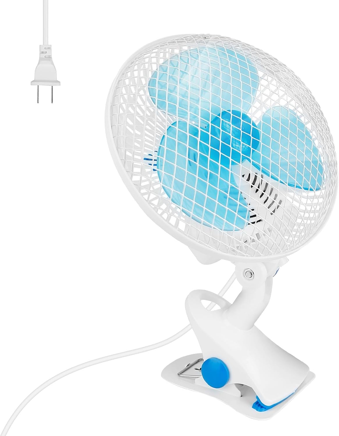 8.66" Portable Clip on Fan, 2 Speed Desk Fan with Auto Shaking Function, 180° Adjustable Tilt, Study Clamp, Personal Cooling Fan with 3.94ft Cord for Home Office Dorm