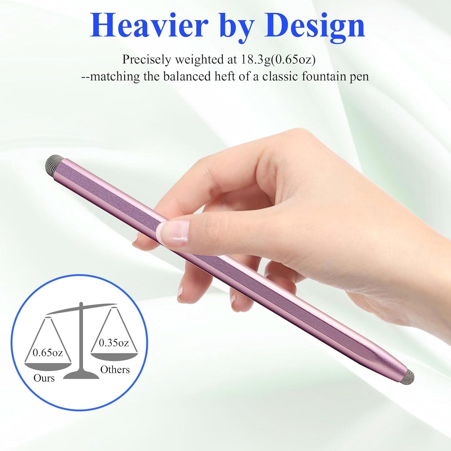 Stylus Pen for Touchscreen with Magnetic, Kenkor 2PCS Tablet Pencil for Apple iPad/iPad Air/Mini/Pro/iPhone/Android/Huawei/Cellphone/Samsung/Galaxy All Universal Touch Screen Devices (Purple/Pink)