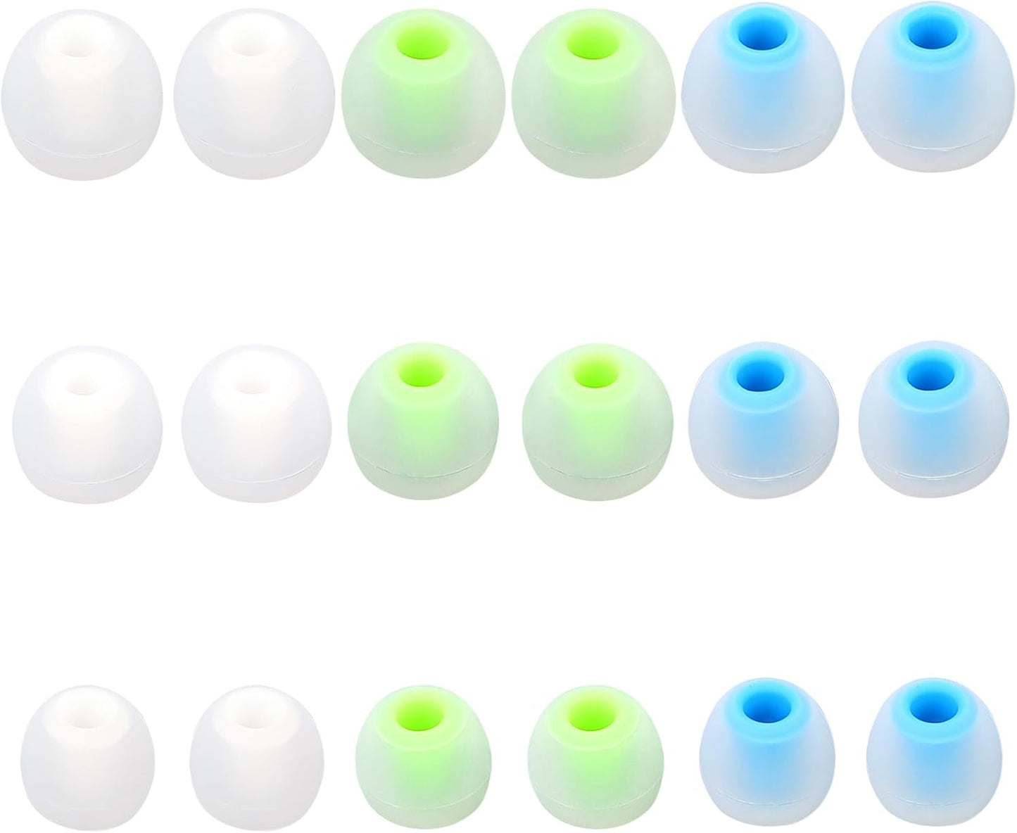 Silicone Replacement Earbud Tips Earbud Caps Fit Most in-Ear Earbuds(Inner Hole 3.8mm -5.1mm) Headphone Ear Tips Earbud Covers 9 Pairs S M L