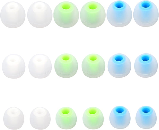 Silicone Replacement Earbud Tips Earbud Caps Fit Most in-Ear Earbuds(Inner Hole 3.8mm -5.1mm) Headphone Ear Tips Earbud Covers 9 Pairs S M L