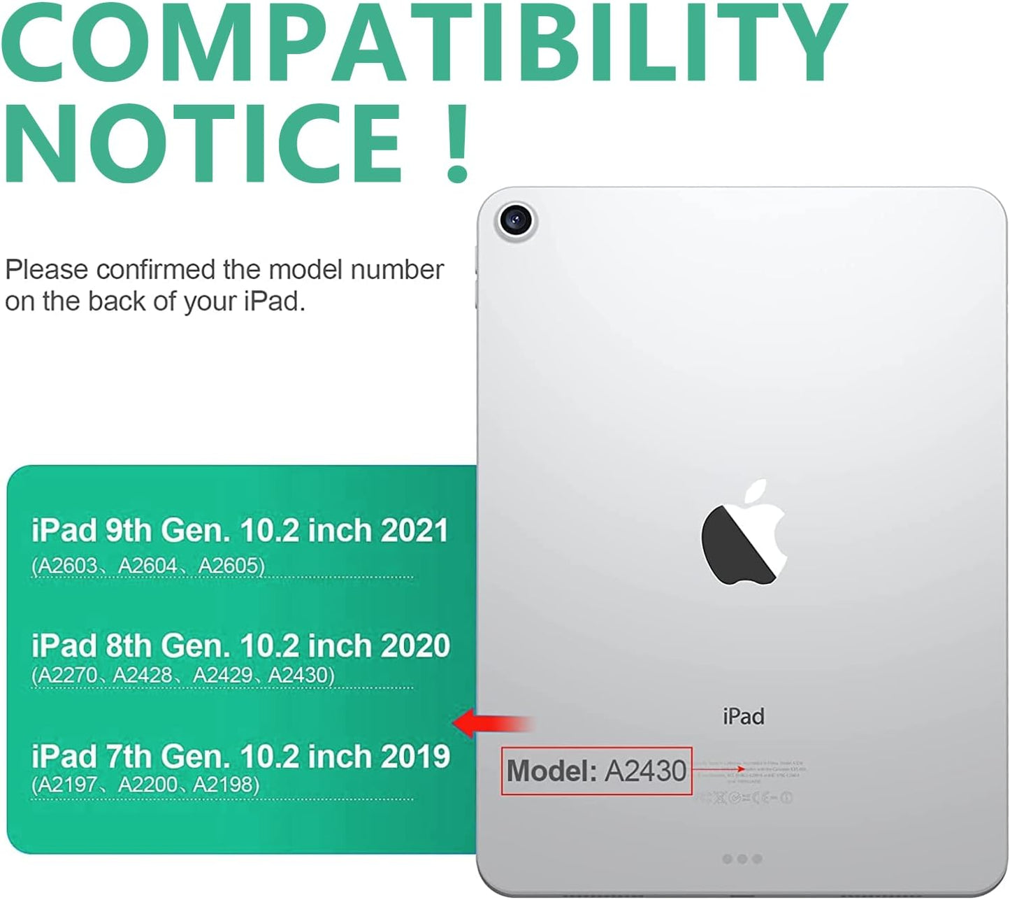 HOTLIFE Keyboard Case for iPad 10.2 - Keyboard for iPad 9th Generation & 8th & 7th Gen - Touch Wireless Backlight Keyboard - 360° Rotatable Protective Cover with Pencil Holder