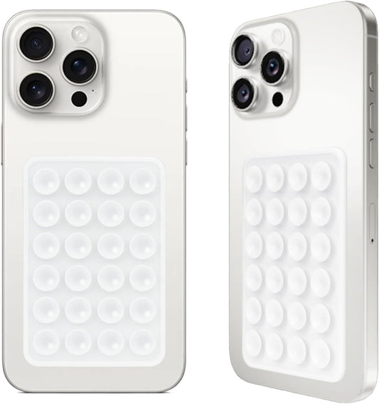 2PCS Silicone Suction Phone Case Mount,Non Slip Suction Cup, Hands-Free Phone Accessories Holder for Selfies and Videos,Silicone Adhesive Stand Sticky for Cell Phone Transparent