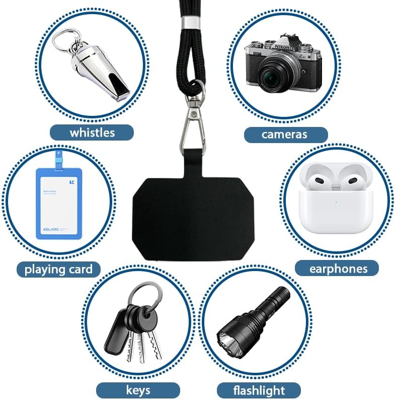 Cell Phone Lanyard, Universal Phone Strap,2x Adjustable Neck Strap,4x Pads Compatible with Most Smartphones